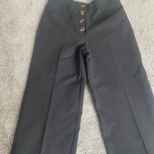 High waisted black wide leg trouser,l